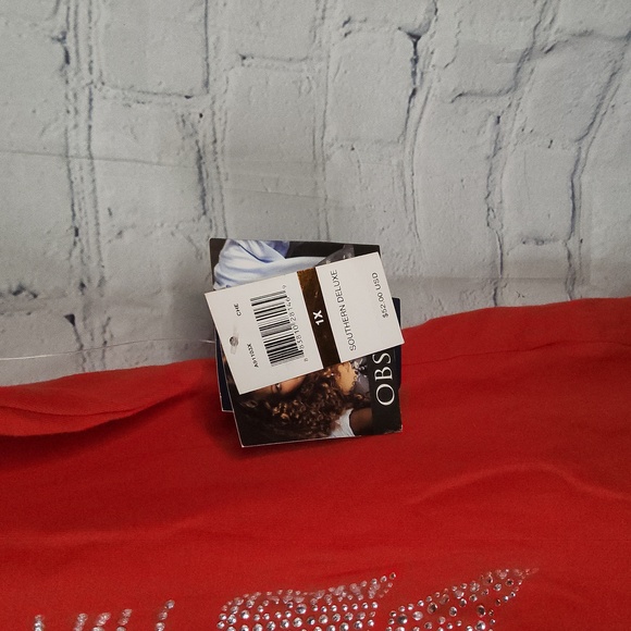 Vintage Beyonce Knowles Dereon red sequined top tee shirt blouse 1X - Picture 2 of 3